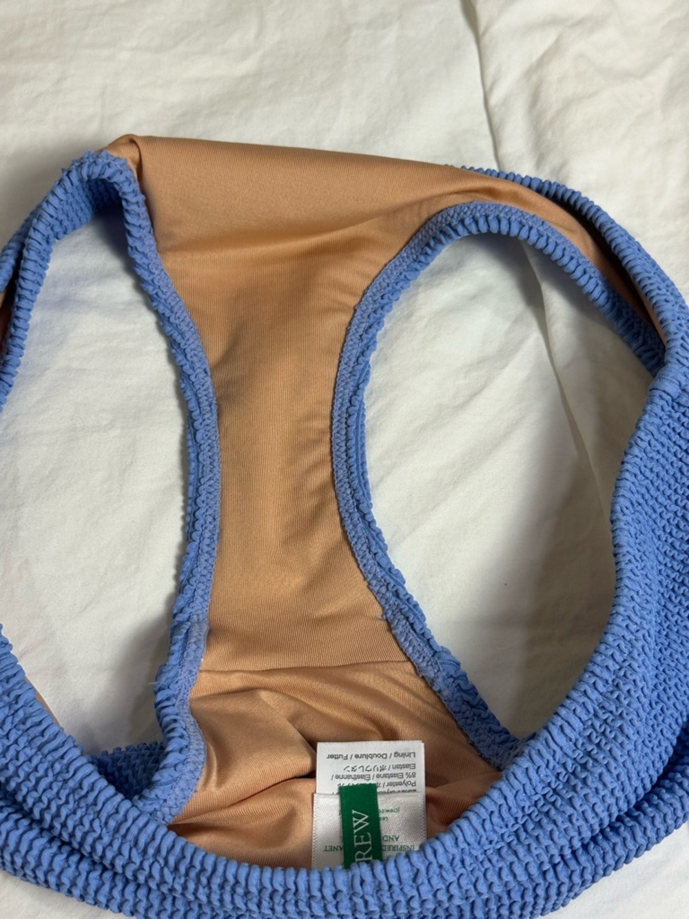 J.Crew Colorblock Bandeau Bikini Set Blue Green O-Ring Top L Bottom M - Picture 7 of 16
